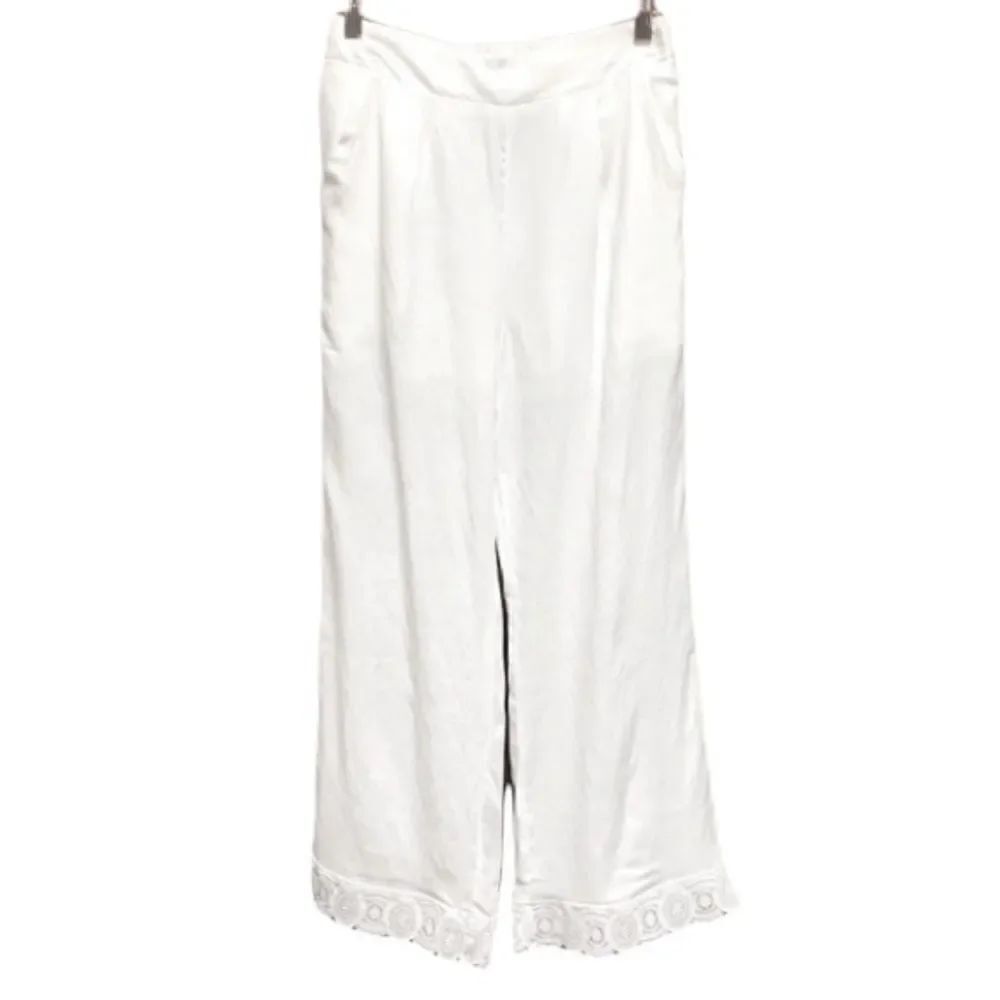 Molly Bracken White Wide Leg Trouser Pants